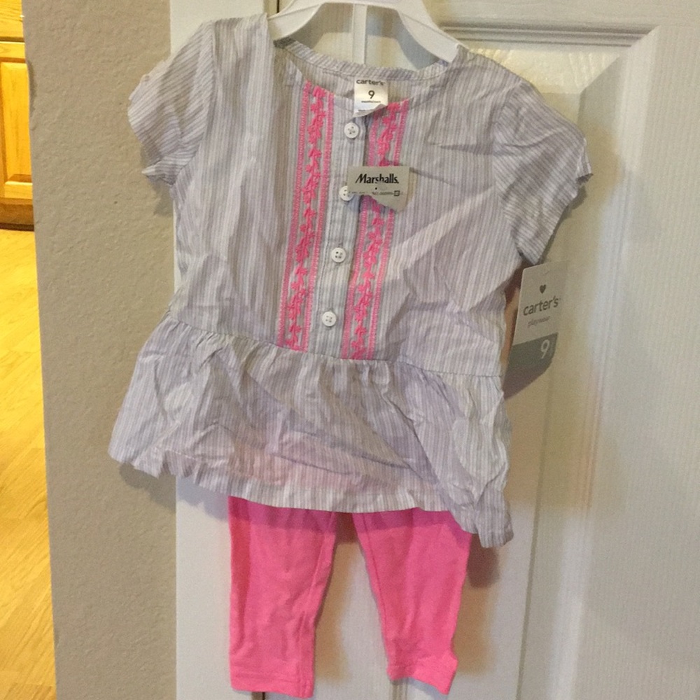 Carter’s pink and gray set.